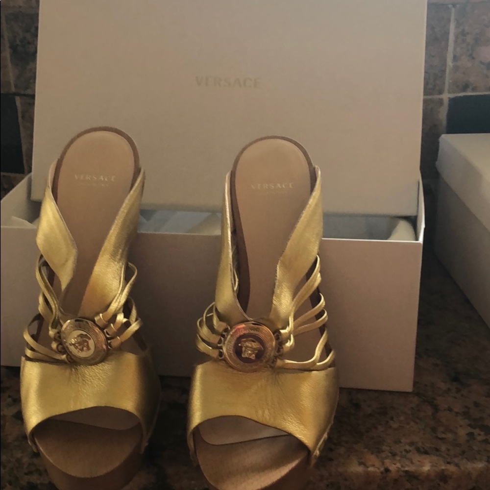 Versace gold heels